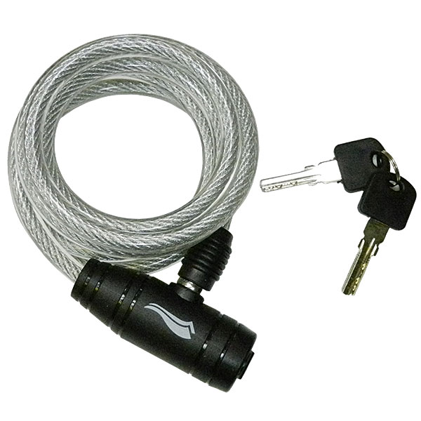 Bicycle Cable Coil Lock 180cm - Silver