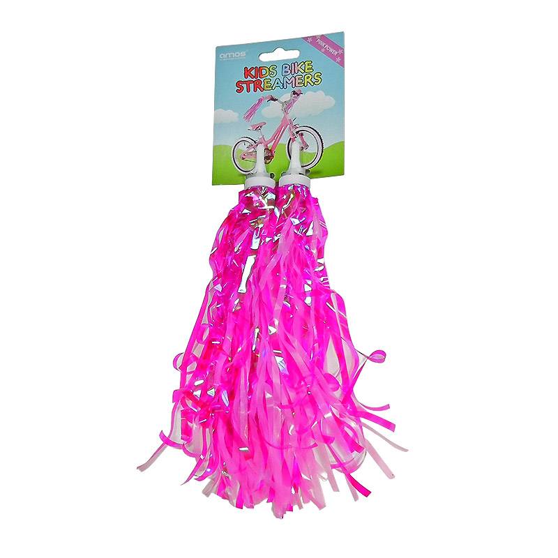 Girls Bicycle Handlebar Streamers (Pink/Silver)